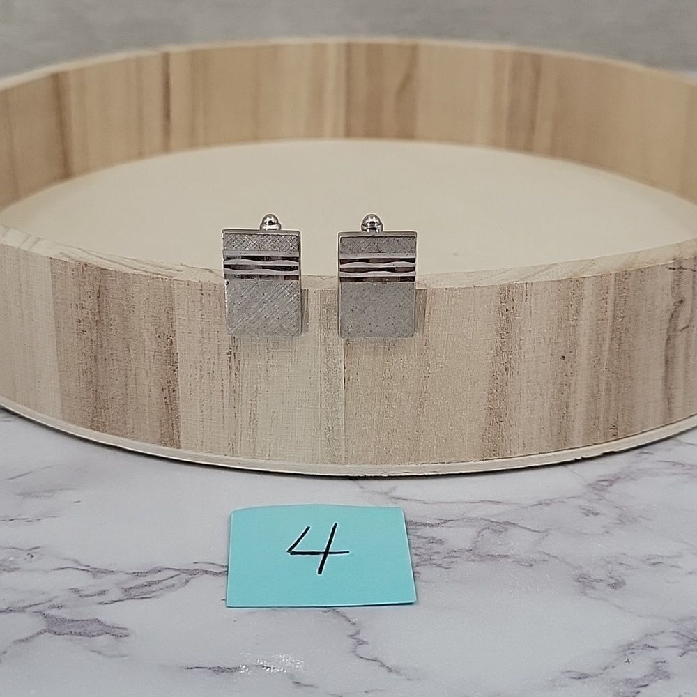 ARSON Vintage Cuff Links Silver toned Rectangle